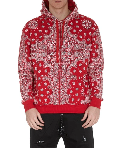 Shop Family First Milano Bandana Print Hoodie In Red