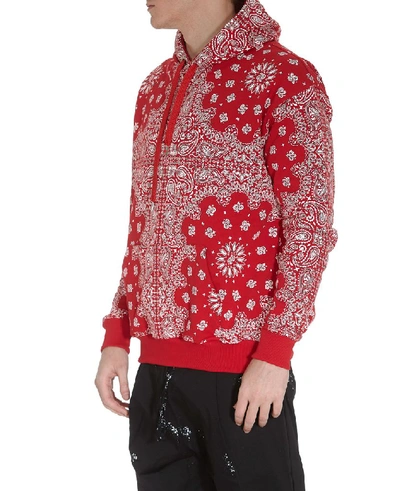 Shop Family First Milano Bandana Print Hoodie In Red