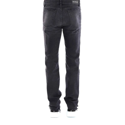 Shop Balenciaga Straight Jeans In Black