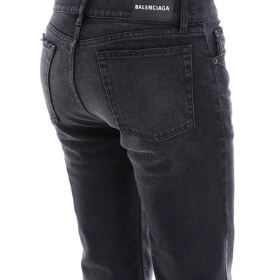 Shop Balenciaga Straight Jeans In Black