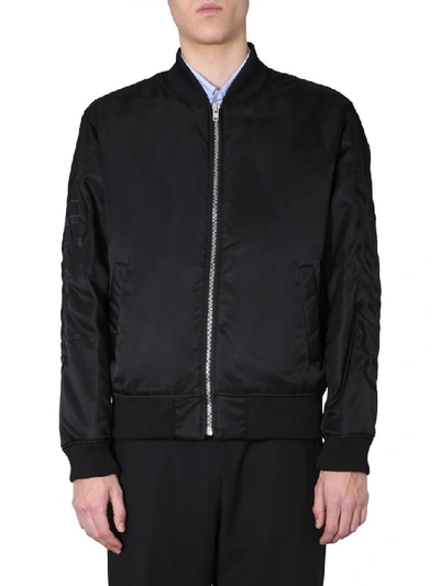 Shop Kenzo Varsity Bomber Jacket In Black