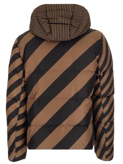 Shop Fendi Logo Reversible Down Jacket In Multi