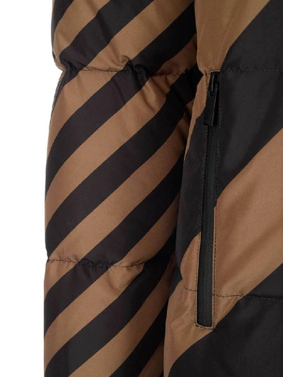 Shop Fendi Logo Reversible Down Jacket In Multi