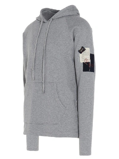 Shop Greg Lauren X Paul & Shark Drawstring Hoodie In Grey