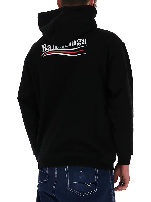 balenciaga black campaign logo hoodie