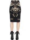 GIVENCHY FLORAL PRINTED CADY PENCIL SKIRT, BLACK