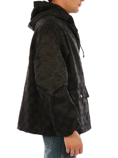 Gucci Off The Grid Gg Supreme Hooded Jacket In Black | ModeSens