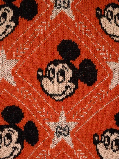 Shop Gucci X Disney Gg Mickey Mouse Jumper In Orange