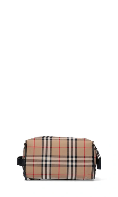 Shop Burberry Vintage Check Toiletry Bag In Multi
