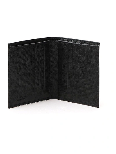 Shop Prada Triangle Logo Bifold Wallet In Black