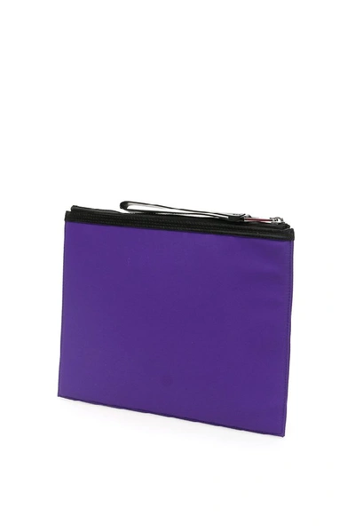 Shop Kenzo Logo A4 Clutch Bag In Purple