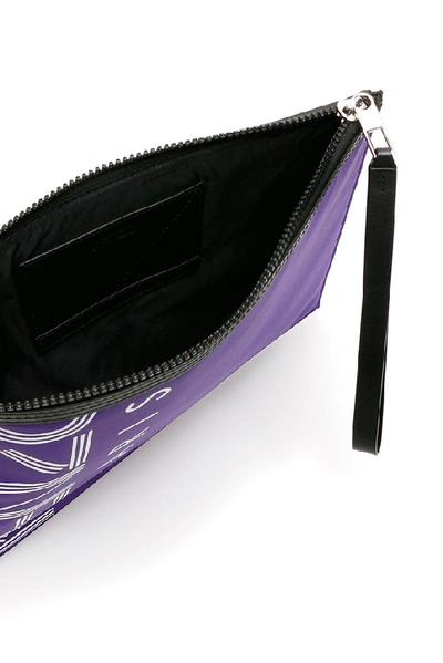 Shop Kenzo Logo A4 Clutch Bag In Purple