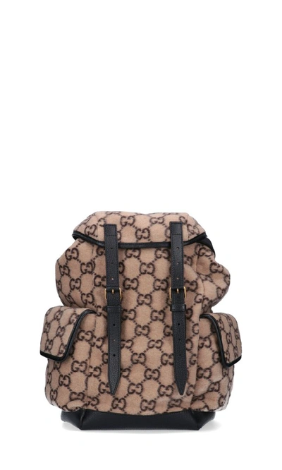Shop Gucci Small Gg Backpack In Beige