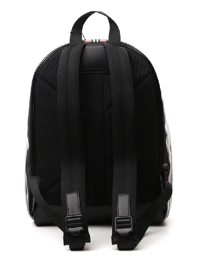 Shop Burberry Logo Icon Stripe Print Backpack In Black