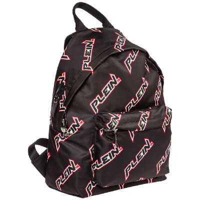 Shop Philipp Plein All Over Logo Backpack In Black