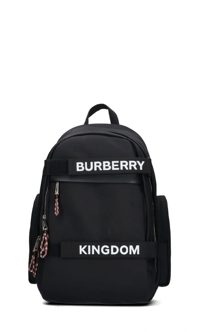 Shop Burberry Logo Printed Backpack In Black