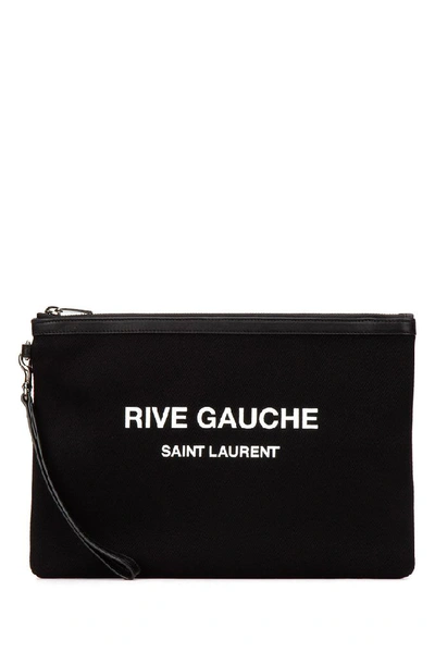 Shop Saint Laurent Zipped Logo Pouch In Black