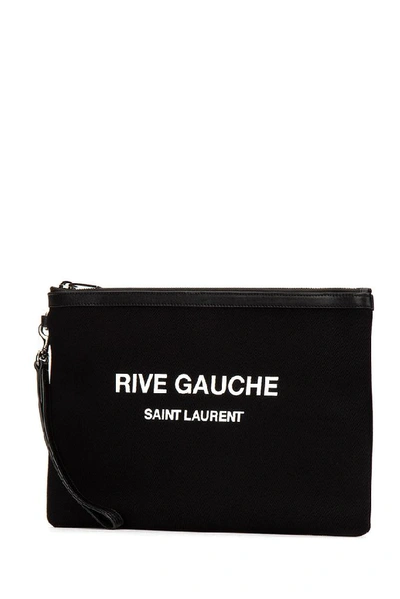 Shop Saint Laurent Zipped Logo Pouch In Black