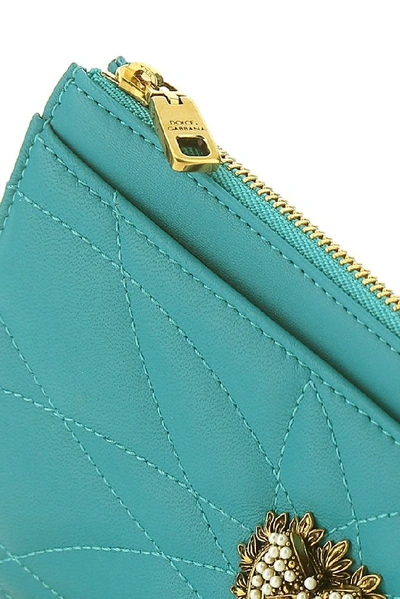 Shop Dolce & Gabbana Devotion Zipped Cardholder In Green