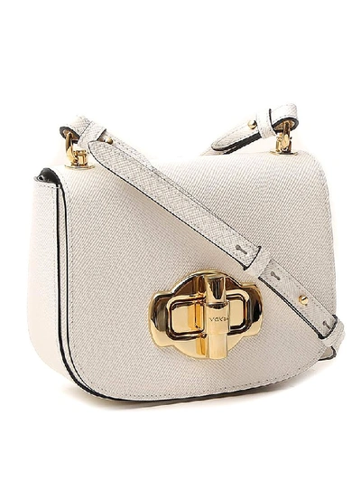 Shop Prada Lock Detail Shoulder Bag In White