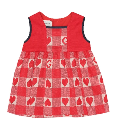 Shop Gucci Baby Cotton-jersey Dress In Red