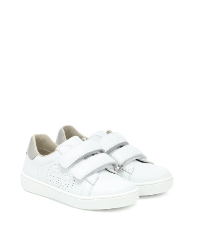 Shop Gucci Leather Sneakers In White