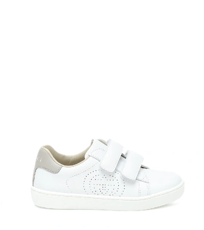 Shop Gucci Leather Sneakers In White