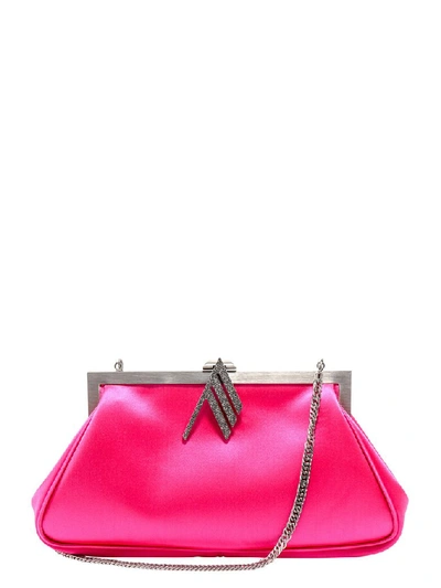 Shop Attico Embellished Clutch Bag In Pink