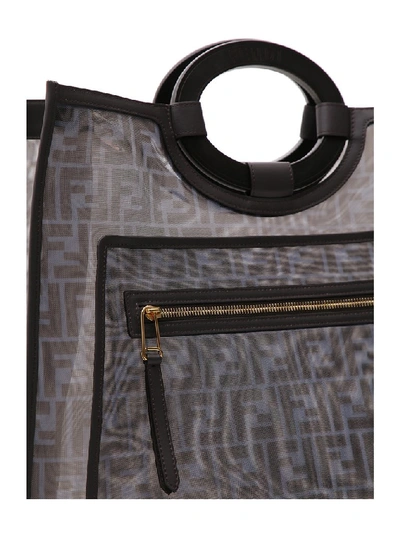 Shop Fendi Ff Runaway Monogram Tote Bag In Black