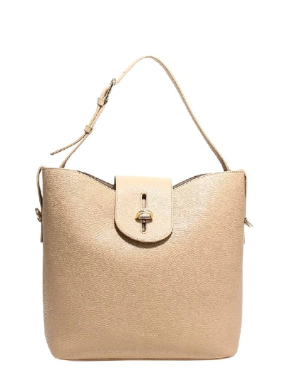 Shop Furla Twist Lock Shoulder Bag In Beige
