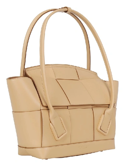 Shop Bottega Veneta Arco 48 Handbag In Beige