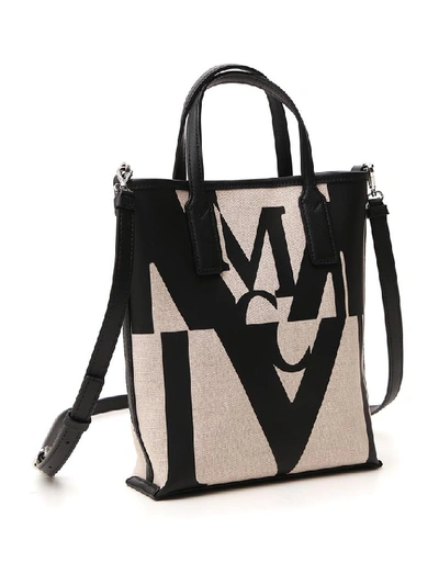 Shop Mcm Logo Glitch Shopper Bag In Multi