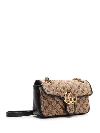 Shop Gucci Gg Marmont Mini Bag In Beige