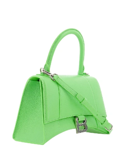 Shop Balenciaga Hourglass Small Top Handle Bag In Green