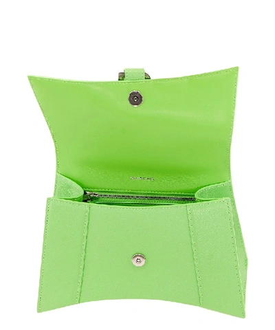 Shop Balenciaga Hourglass Small Top Handle Bag In Green