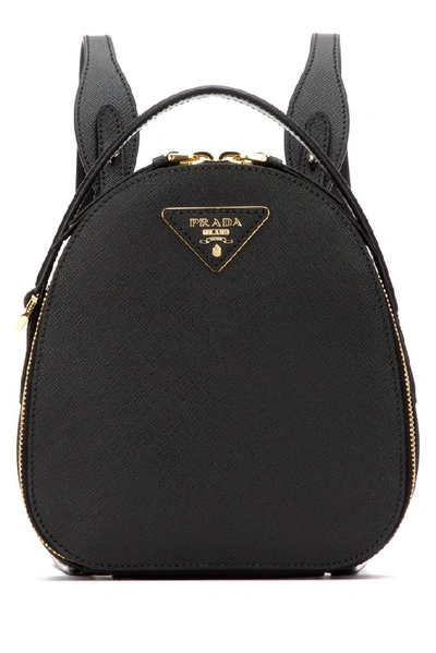 Shop Prada Logo Plaque Backpack In Black