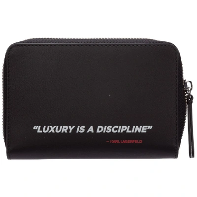 Shop Karl Lagerfeld Karl Legend Zipped Wallet In Black