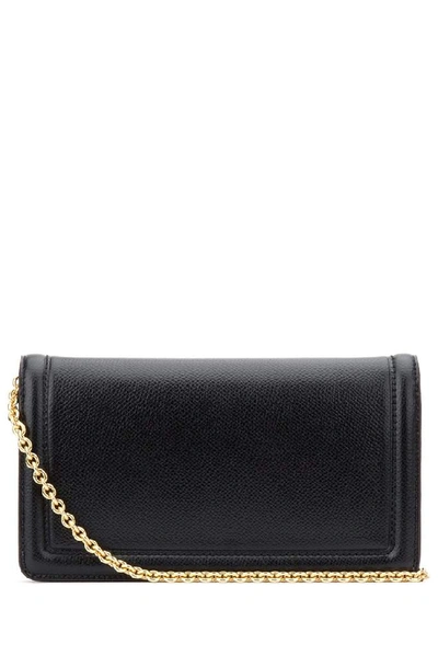 Shop Ferragamo Salvatore  Vara Bow Clutch Bag In Black