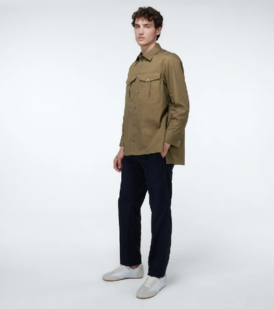 Shop Loewe Patch Pocket Overshirt In Green