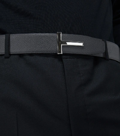Shop Tom Ford T Icon Reversible Leather Belt In Blue