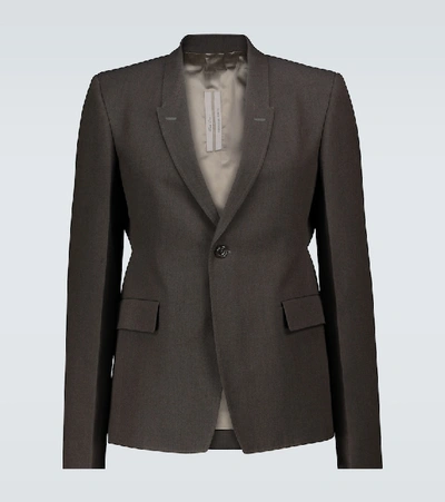 Shop Rick Owens Technical Single-breasted Blazer In Brown