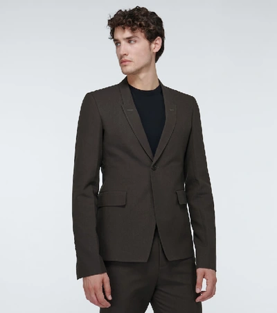 Shop Rick Owens Technical Single-breasted Blazer In Brown