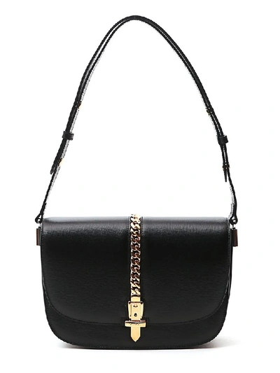 Shop Gucci Sylvie 1969 Small Shoulder Bag In Black