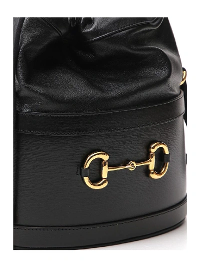 Shop Gucci 1955 Horsebit Bucket Bag In Black