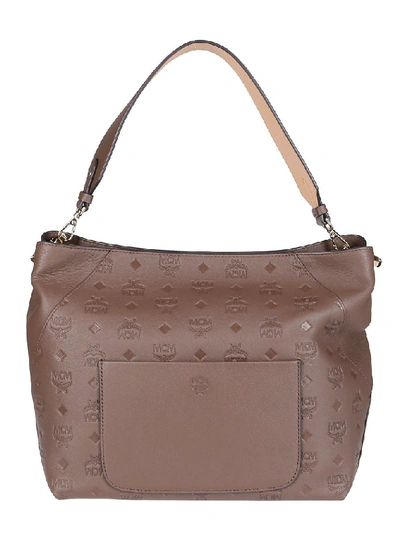 Shop Mcm Monogram Klara Hobo Bag In Brown