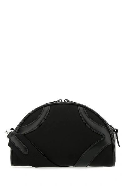 Shop Prada Logo Bowling Shoulder Bag In Black