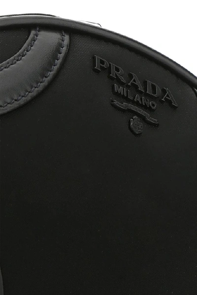 Shop Prada Logo Bowling Shoulder Bag In Black