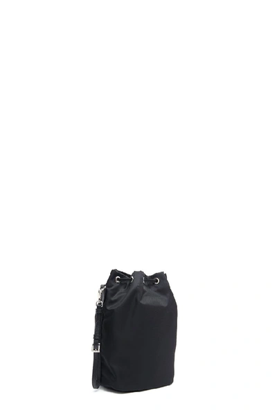 Shop Prada Logo Bucket Bag In Black