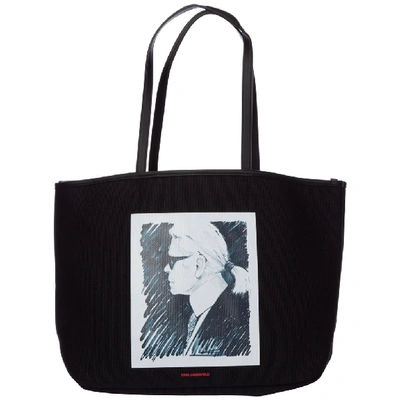 Shop Karl Lagerfeld Karl Legend Tote Bag In Black