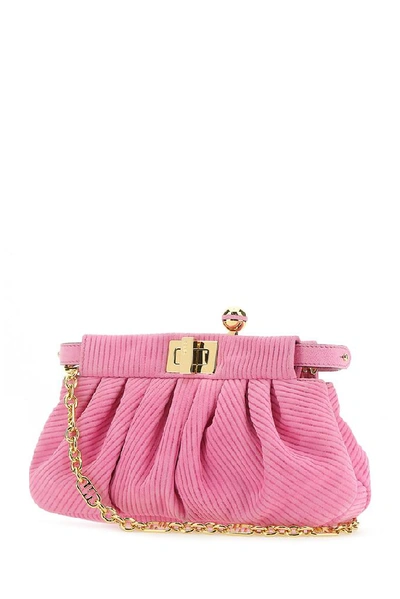 Shop Fendi Peekaboo Clutch Bag In Pink